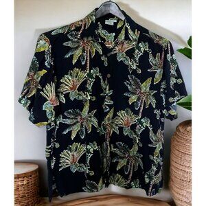 Coconut Beach Hawaiian Shirt Mens Size XL Vintage Palm Trees Button Down